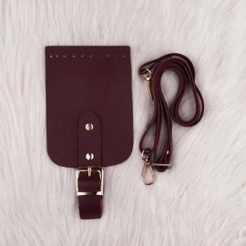 Kapaklı Mini Deri Çanta Yapım Seti - Bordo