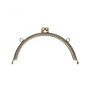 Metal Örme Desenli Çanta Bursu Oval Model  20.5 cm Antik