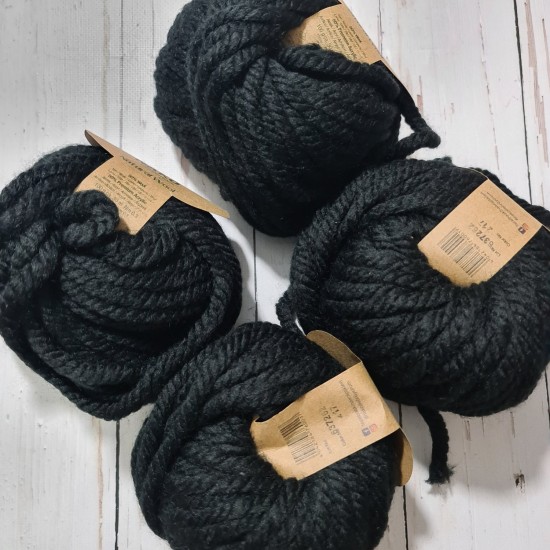 500 gr %100 Yün Wonder Wool İhraç Fazlası El Örgü İpi - Siyah