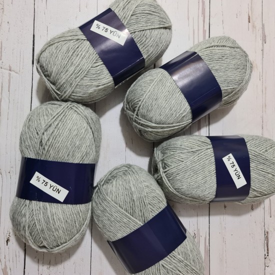450- 500 gr  Nako Outlet  %75 Wool El örgü İpi  - Orta  Gri
