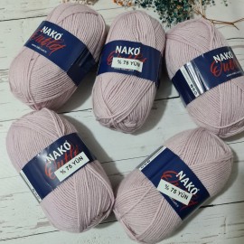 450- 500 gr  Nako Outlet  %75 Wool El örgü İpi  - Pudramsı Lila
