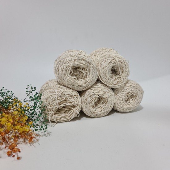 500 gr  Sarma Pamuk Cotton İhraç Fazlası El Örgü İpi -Melanjlı Krem