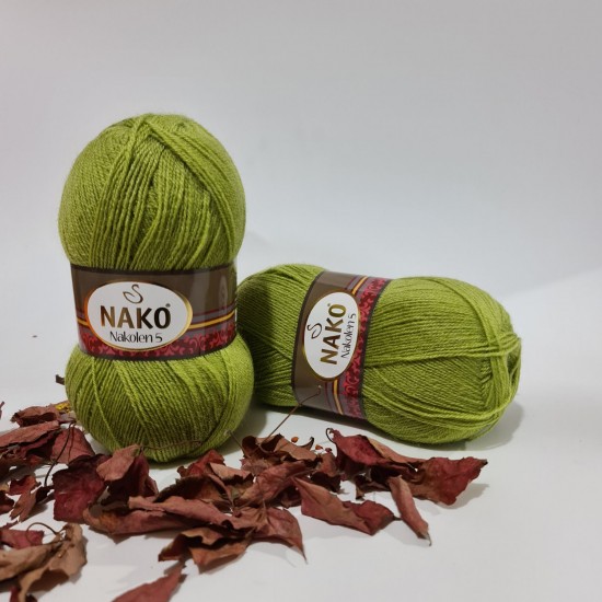 500gr Nako Nakolen %49 wool -Fıstık Yeşili