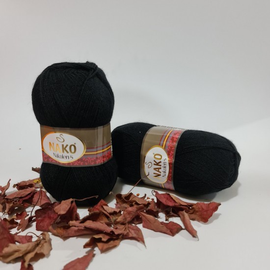 500gr Nako Nakolen %49 wool -Siyah