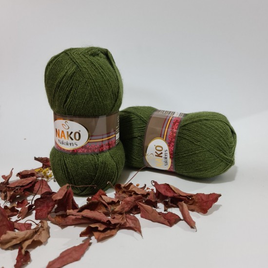 500gr Nako Nakolen %49 wool -Haki Yeşil