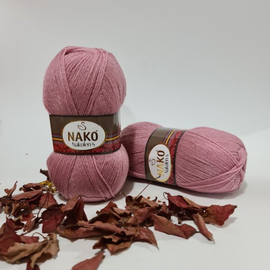 500gr Nako Nakolen %49 wool -Gül Kurusu