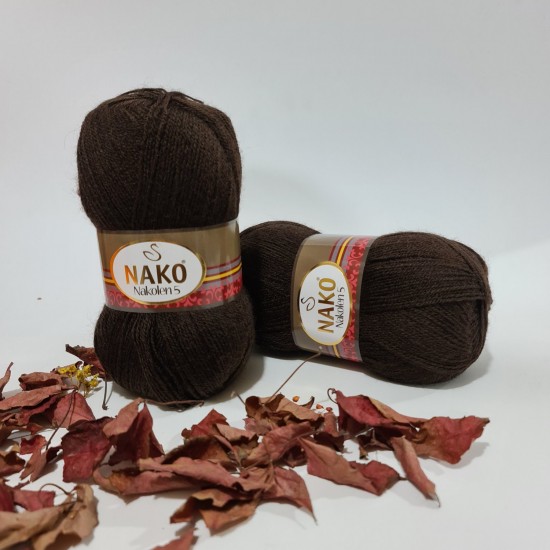 500gr Nako Nakolen %49 wool -Koyu Kahve