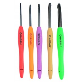 Yabalı Siyah Uçlu Elastik Saplı Yün Tığı (4,5-8 mm)