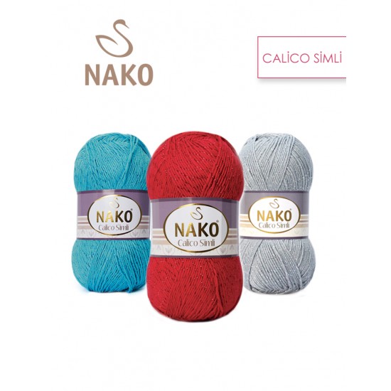 500gr Nako Calico Simli Pamuk Cotton
